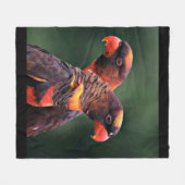 Aangepaste twee liefdevolle papegaaien Afbeelding Fleece Deken (Voorkant (Horizontaal))