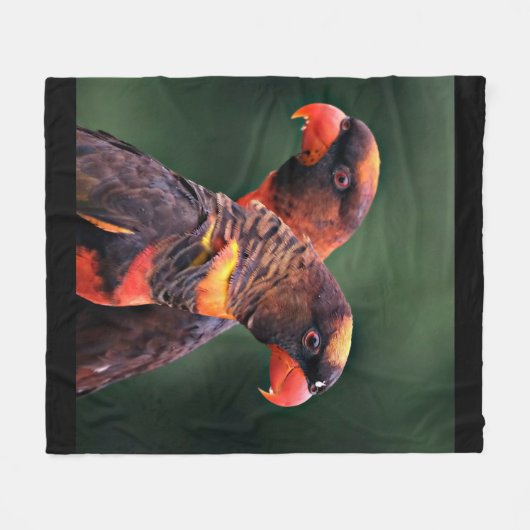 Aangepaste twee liefdevolle papegaaien Afbeelding  Fleece Deken (Voorkant (Horizontaal))