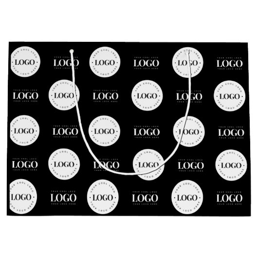 Aangepaste twee logo stap en herhaal bedrijfscolmp groot cadeauzakje (Voorkant)