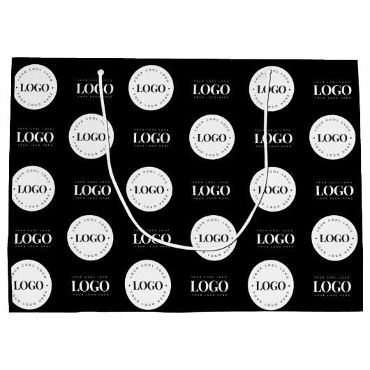 Aangepaste twee logo stap en herhaal bedrijfscolmp groot cadeauzakje (Achterkant)