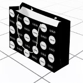 Aangepaste twee logo stap en herhaal bedrijfscolmp groot cadeauzakje