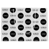 Aangepaste twee logo stap & herhaal zakelijk grijs groot cadeauzakje (Achterkant)