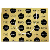 Aangepaste twee logo stap herhaal zakelijke goudkl groot cadeauzakje (Voorkant)