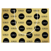 Aangepaste twee logo stapelbare zakelijke gouden g groot cadeauzakje (Voorkant)