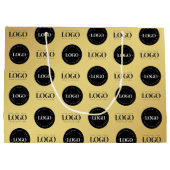 Aangepaste twee logo stapelbare zakelijke gouden g groot cadeauzakje (Achterkant)