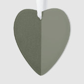 Aangepaste twee-tonige mos groen hart acryl Orname Ornament (voorkant)