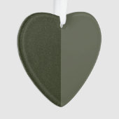 Aangepaste twee-tonige mos groen hart acryl Orname Ornament (voorkant)