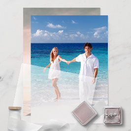 Aangepaste tweefoto-enclosure voor Vellum-huwelijk Kaart