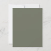 Aangepaste tweekleurige Moss Green Flat Save the D Save The Date (Achterkant)