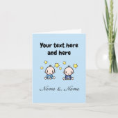 Aangepaste Tweeling Baby Jongens Felicitaties met Kaart (Voorkant)