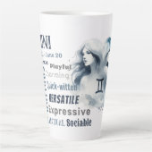 Aangepaste Tweeling Tweelingen Traits Zodiac teken Latte Mok (Voorkant)