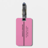 Aangepaste tweeslachtig Script-naam - adres roze z Bagagelabel (Achterkant verticaal)