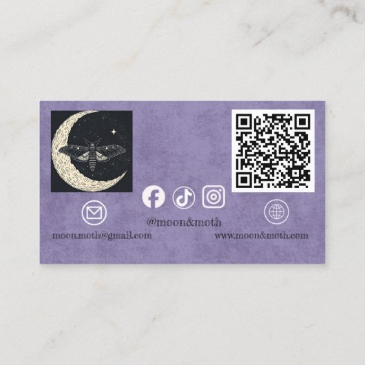 Aangepaste tweetonige structuur met QR-code Visitekaartje (Achterkant)