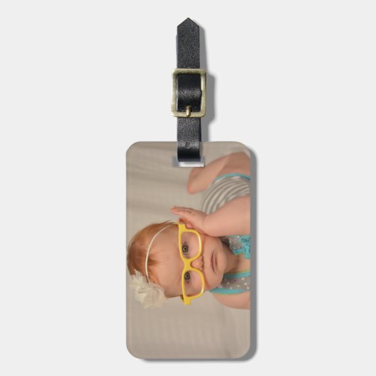 Aangepaste tweezijdige Baby foto op maat Bagagelabel (Voorkant verticaal)