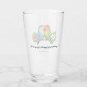 Aangepaste tweezijdige liefdesduiven glas (Achterkant)