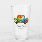 Aangepaste tweezijdige liefdesduiven glas (Voorkant)