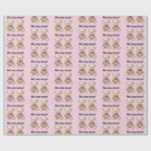 Aangepaste Twin Girls Baby shower, Schattigee Tedd Cadeaupapier (Vlak)