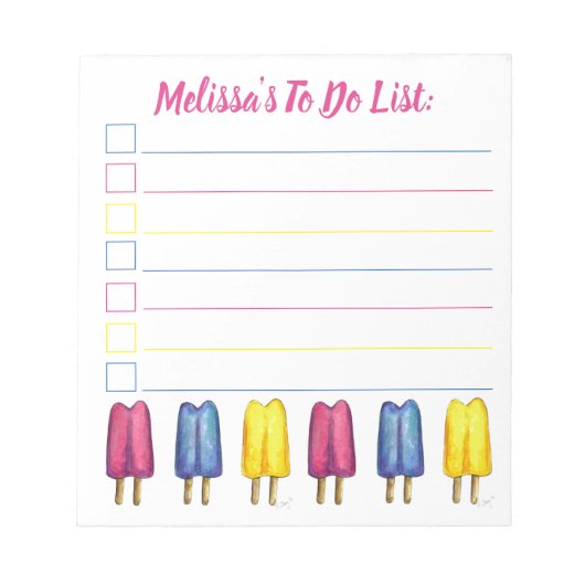 Aangepaste Twin Pop Popsiche om lijst te doen Notitieblok (Voorkant)