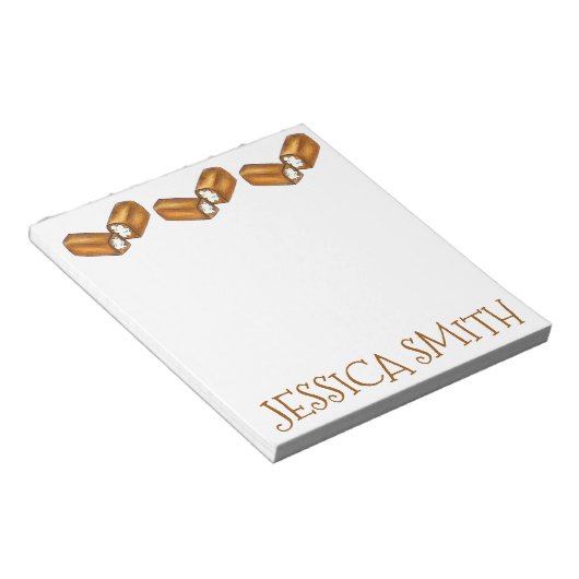 Aangepaste Twinkie Junk Food Foodie Snack Cakes Notitieblok (Schuin)