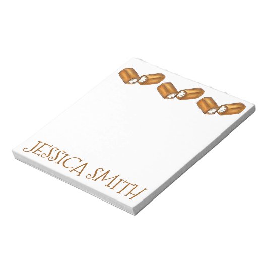 Aangepaste Twinkie Junk Food Foodie Snack Cakes Notitieblok (Linkerzijde)