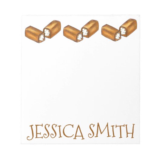 Aangepaste Twinkie Junk Food Foodie Snack Cakes Notitieblok (Voorkant)