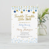 Aangepaste Twinkle Little Star Baby shower uitnodi Kaart (Staand voorkant)