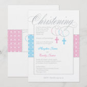 Aangepaste Twins Christening Uitnodiging (Voorkant / Achterkant)