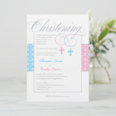 Aangepaste Twins Christening Uitnodiging (Staand voorkant)