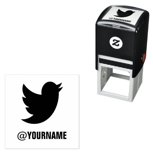 Aangepaste Twitter naam, Volg mij op Twitter Zelfinktende Stempel (In situ)