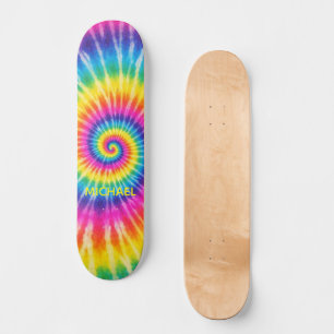 Aangepaste Tye-Dye Retro Kleurrijke Unisex Naam To Persoonlijk Skateboard