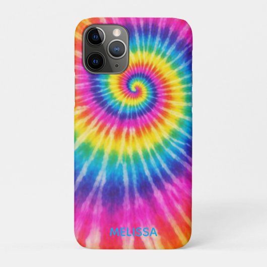 Aangepaste Tye-Dye Retro Kleurrijke Unisex Voeg Na Case-Mate iPhone Case (Achterkant)