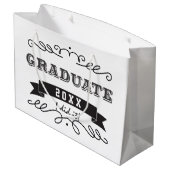 Aangepaste typografie Afstudeerrol Zegel Groot Cadeauzakje (Achterkant Gekanteld)