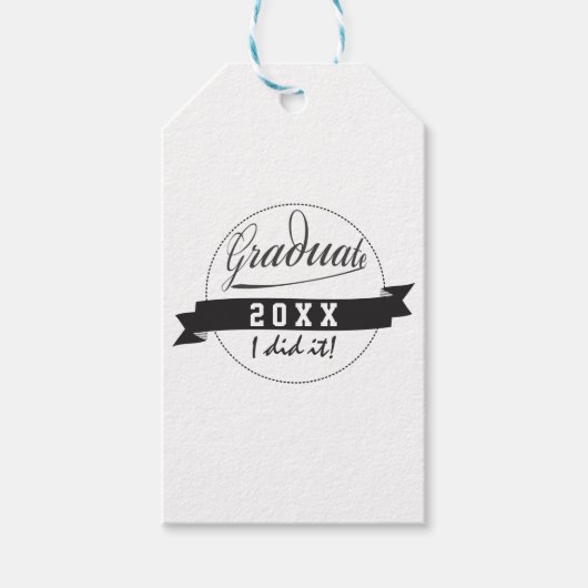 Aangepaste typografie Afstuderen zegel Cadeaulabel (Voorkant)