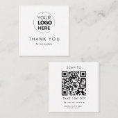 Aangepaste Typografie Business Logo QR Code Dank u Kortingskaartje (Voorkant / Achterkant)