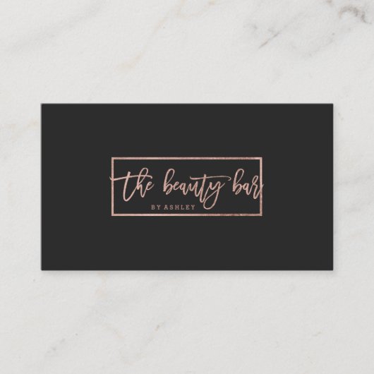 Aangepaste typografie eenvoudig roos goud maken visitekaartje (Voorkant)