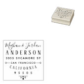 Aangepaste typografie Elegant Koppel Retouradres Rubberstempel (Gestempeld)