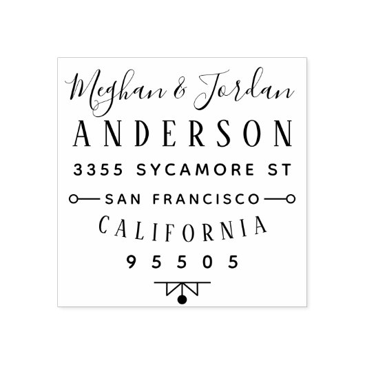 Aangepaste typografie Elegant Koppel Retouradres Rubberstempel (Afrduk)