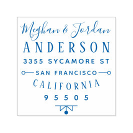 Aangepaste typografie Elegant Koppel Retouradres Zelfinktende Stempel