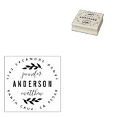 Aangepaste typografie getrouwd paar retour adres rubberstempel (Gestempeld)
