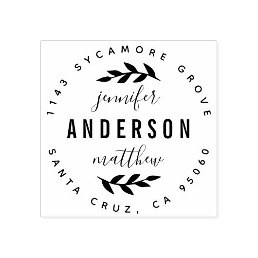 Aangepaste typografie getrouwd paar retour adres rubberstempel (Afrduk)