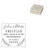 Aangepaste typografie getrouwd paar retour adres rubberstempel (Gestempeld)