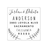 Aangepaste typografie getrouwd paar retour adres rubberstempel (Afrduk)