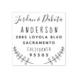 Aangepaste typografie getrouwd paar retour adres rubberstempel