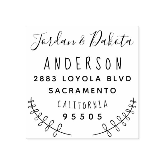 Aangepaste typografie getrouwd paar retour adres rubberstempel (Afrduk)