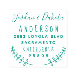 Aangepaste typografie getrouwd paar retour adres  zelfinktende stempel