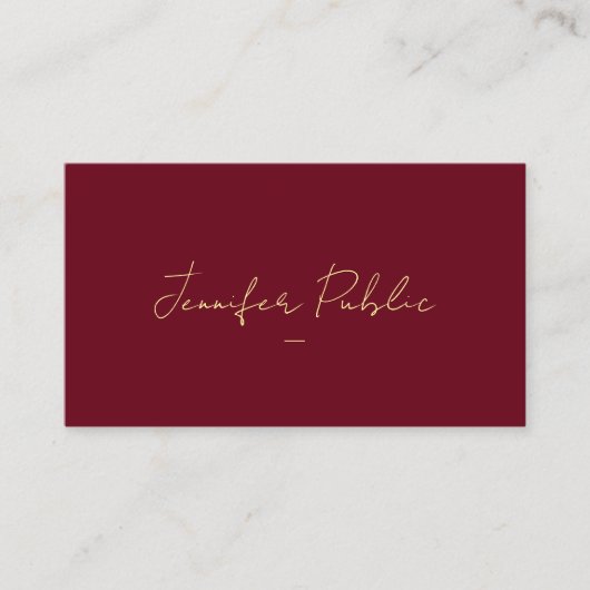 Aangepaste Typografie Gouden Tekst Script Luxe Glo Visitekaartje (Voorkant)