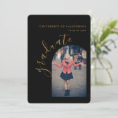 Aangepaste Typografie Graduation Party Invitation Kaart (Staand voorkant)