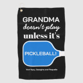 Aangepaste Typografie Grappige Oma Pickleball Humo Golfhanddoek (Voorkant)