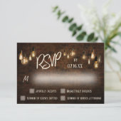 Aangepaste typografie Industriële stenen, Edison L RSVP Kaartje (Staand voorkant)