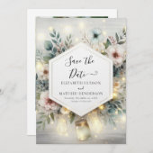 Aangepaste Typografie Mason Jar Wedding Save The Date (Voorkant / Achterkant)